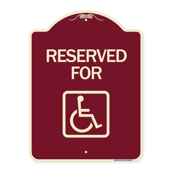 Reserved for With AccessibleHeavy-Gauge Aluminum Architectural Sign, 24" x 18", BU-1824-24430